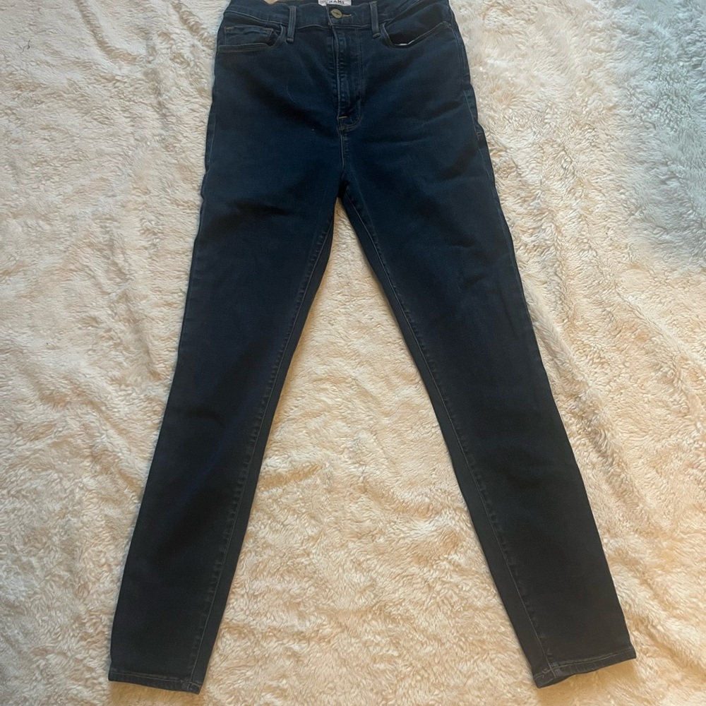 FRAME Ali High Rise Cigarette Dark Blue skinny Jeans size 28